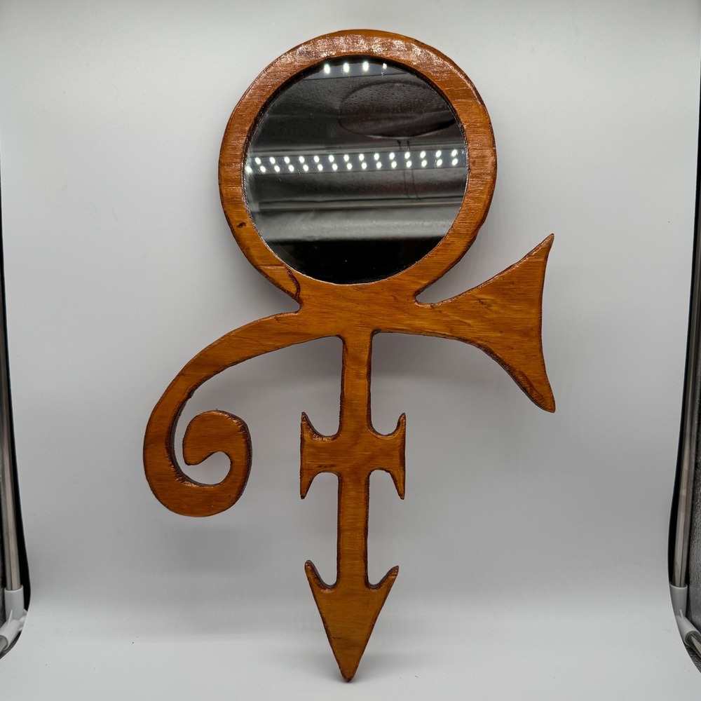 Vintage Prince Love Symbol Wood Wall Mirror Woodcrafts by Obanion Rock Pop 20"